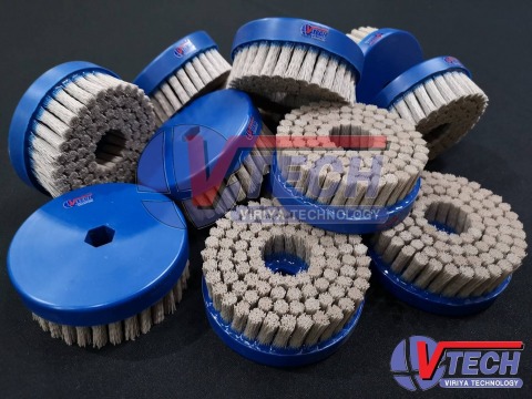 2.ผลิตแปรงลบครีบชิ้นงาน